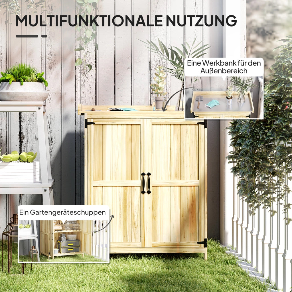 Armadio da esterno con ripiano ¨C Minimal ¨C legno e acciaio inox