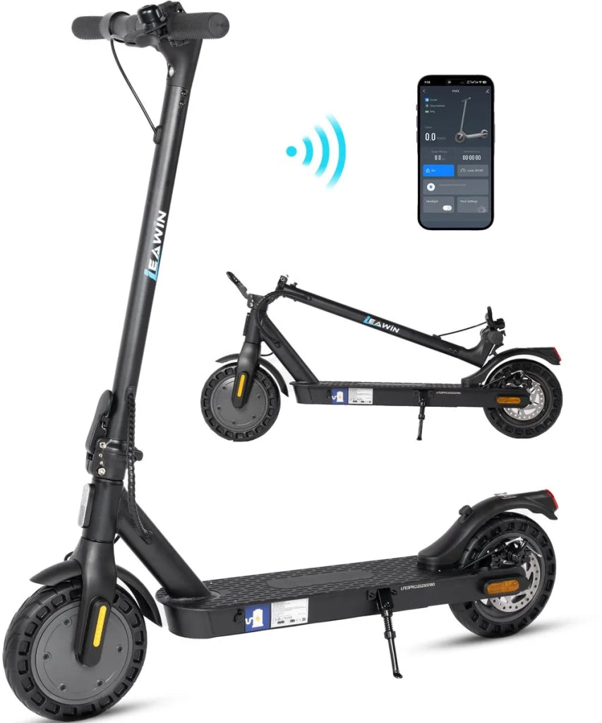 Monopattino Elettrico 500W, Batteria 375Wh, Autonomia 30 km, Ruote 10", Pieghevole, Controllo App e Antifurto