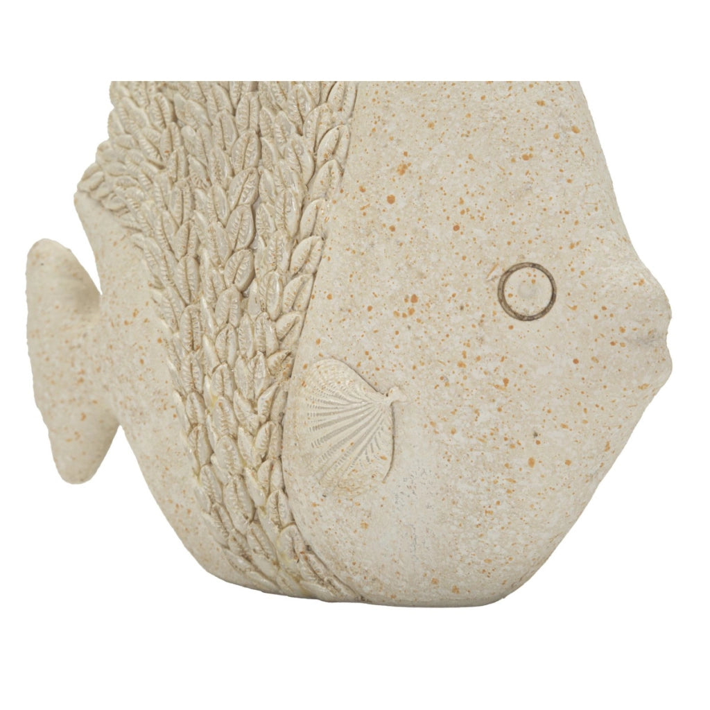 Scultura Pesce 1, Beige, Poliresina, 16,7x6,5x16,8 cm