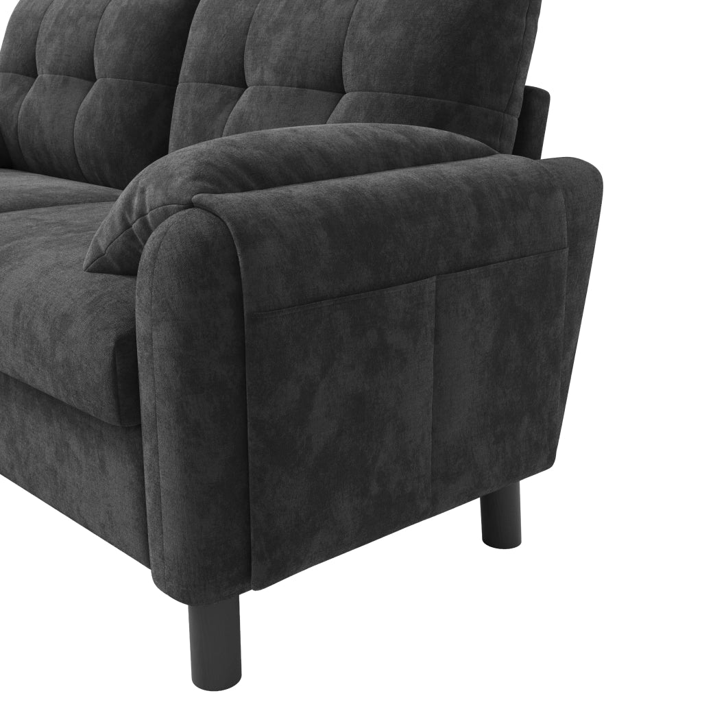 DIVANO 2 posti 158x80x88,5 cm in chenille grigio
