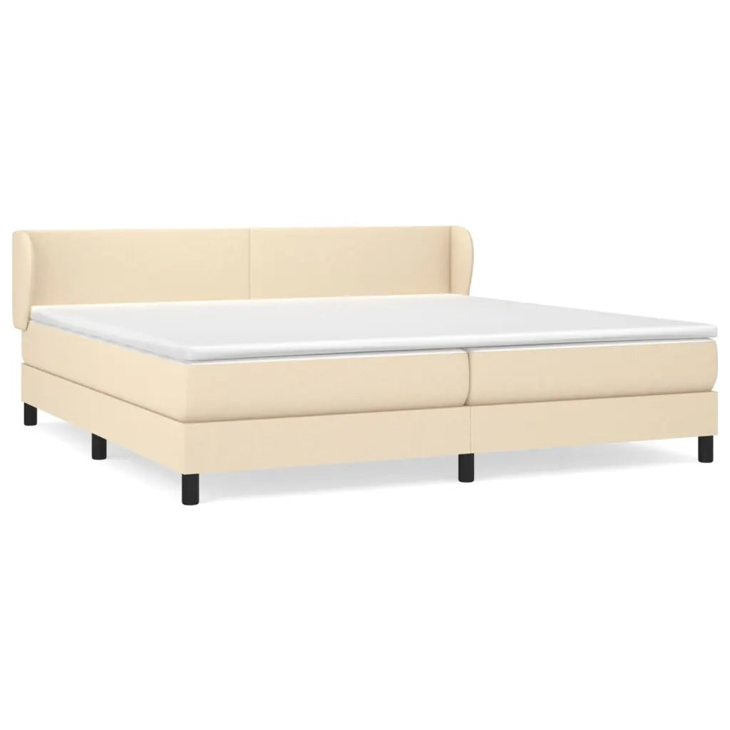 Giroletto a Molle con Materasso Crema 200x200 cm in Tessuto 3126114