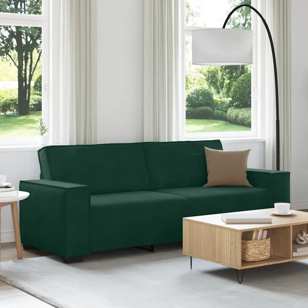 Divano a 3 Posti-Sofa 3 Posti Verde Scuro 180 cm in Velluto 874917