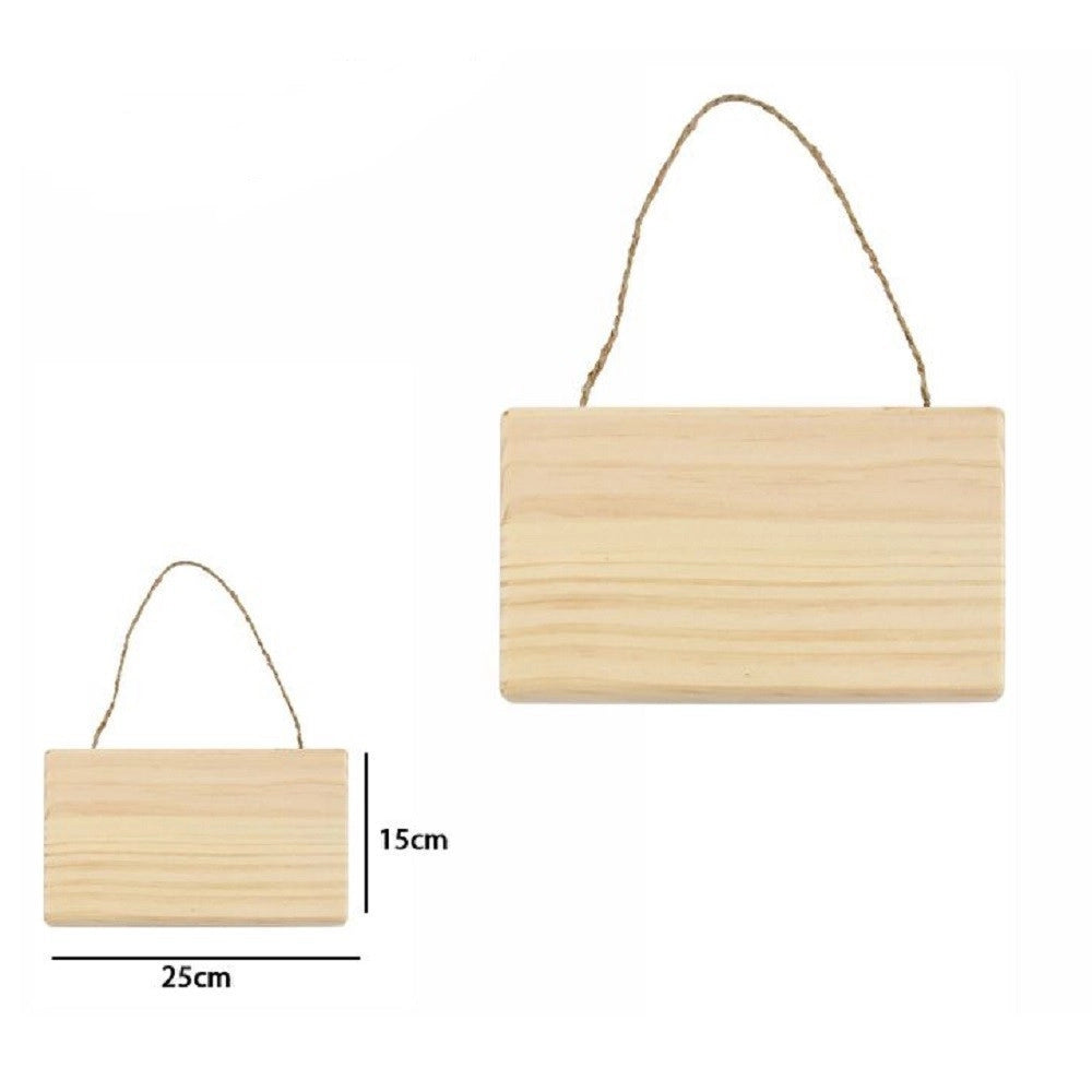 Trade Shop - Decorazione In Legno Rettangolare Da Appendere Con Corda Insegna 25x15 Cm 74204a -