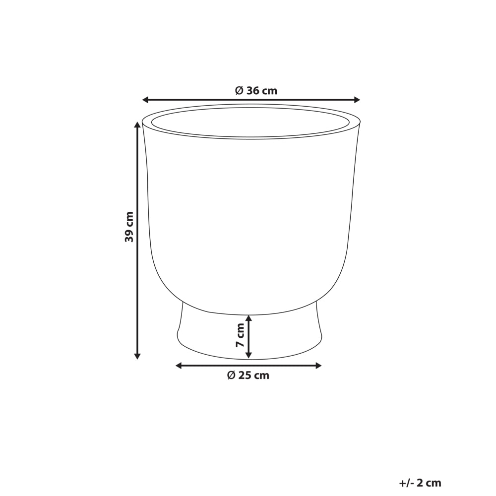 Vaso per piante grigio scuro 36x36x39 cm MgO Round Terrazzo Effect Indoor Outdoor Resistente alle intemperie