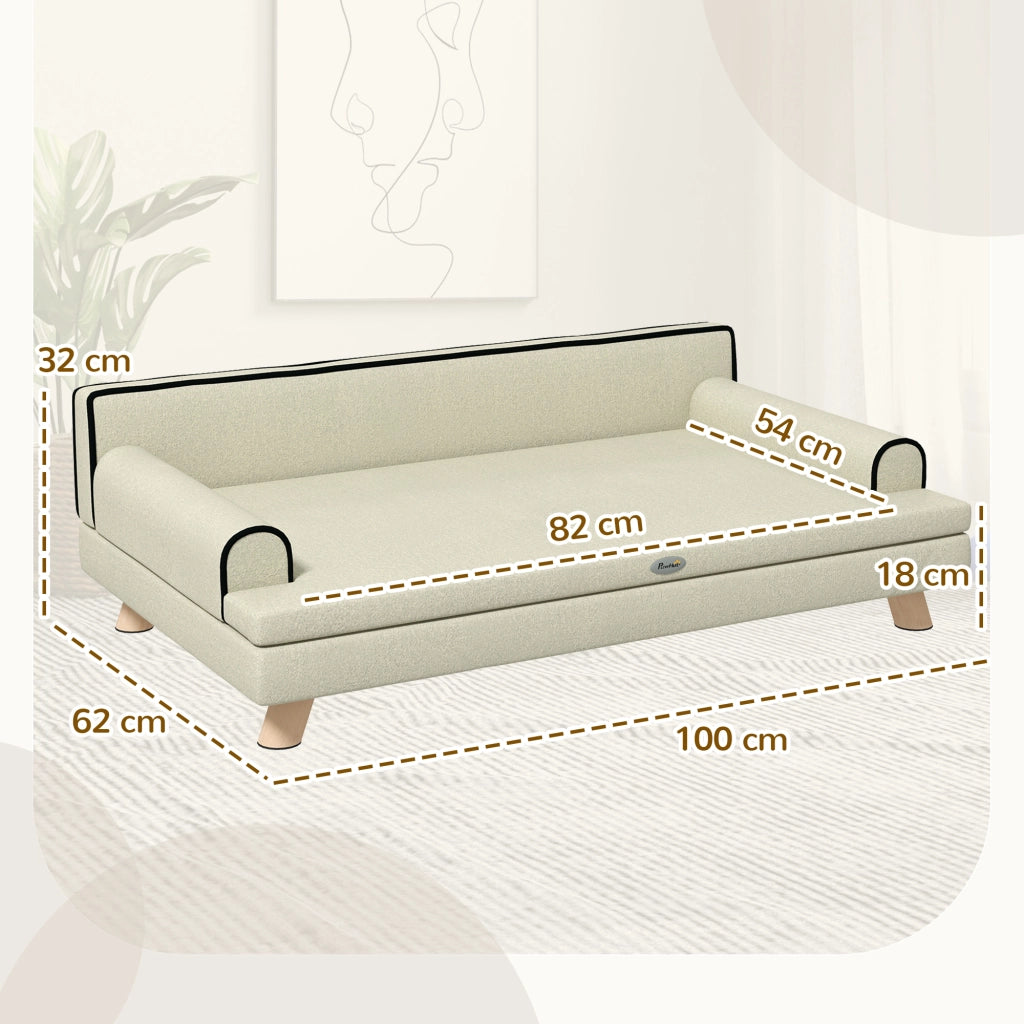 Divano per cani e gatti ¨C zephmum ¨C beige 100x62x32 cm