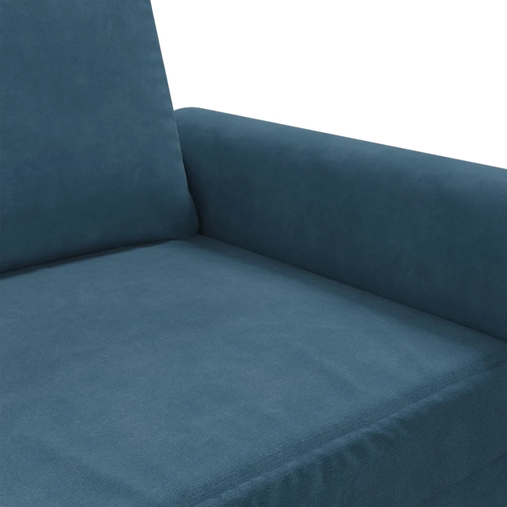 Divano a 2 Posti Blu 120 cm in Velluto 359528
