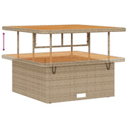 Set Divano da Giardino da 8 Pezzi con Cuscini Beige Polyrattan Acacia