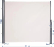 Tenda da sole laterale 200 x 350 cm protezione solare per balcone terrazza beige 12_0000984