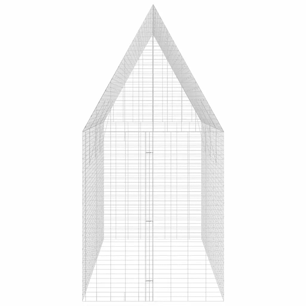 Gabbia per Conigli Argento 400 x 100 x 210 cm Acciaio zincato