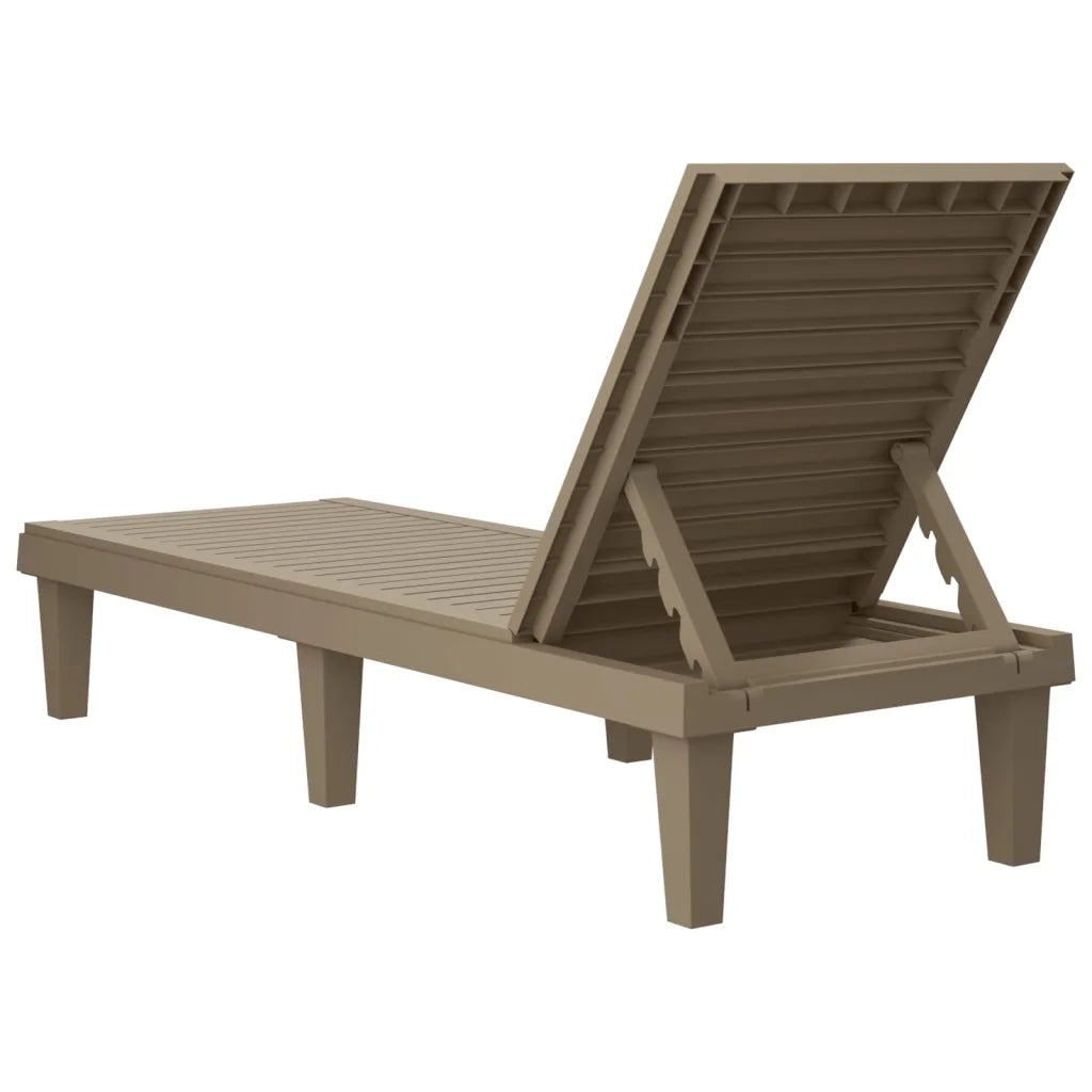 Lettino Prendisole | Sdraio da giardino | Lettino da sole Marrone 155x58x83 cm in Polipropilene