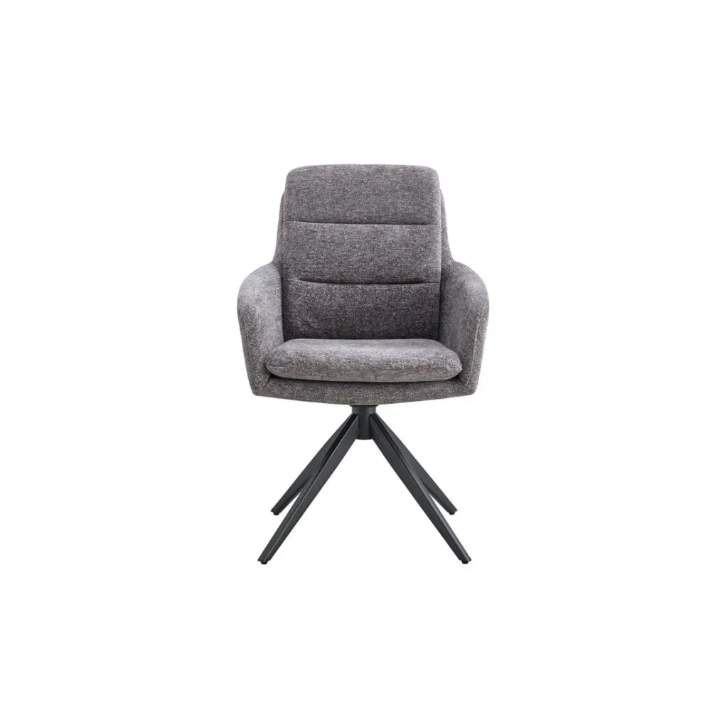 Set di 2 poltrone KAVINA – Tessuto grigio scuro – Gambe in metallo – Con braccioli – Design elegante e avvolgente