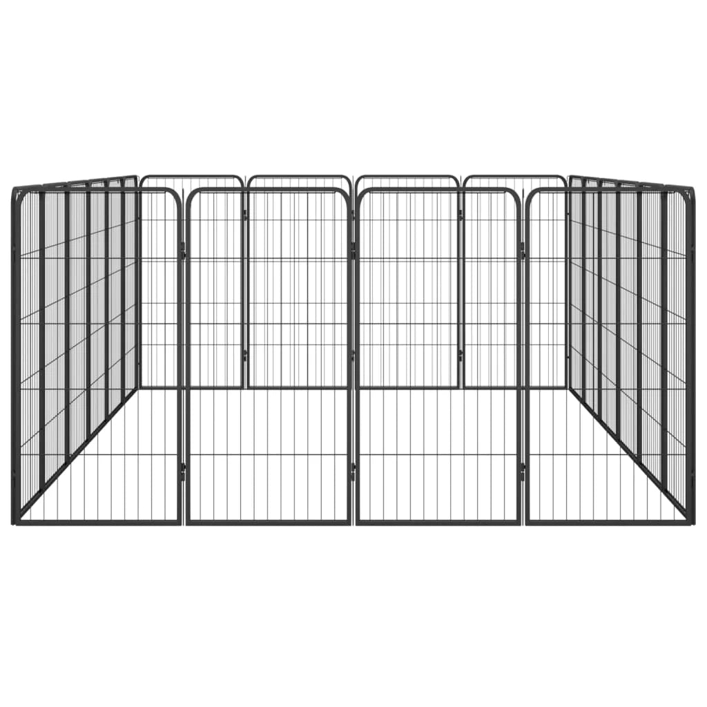 Recinto per cani 20 pannelli 50 x 100 cm acciaio verniciato a polvere nero 02_0043618
