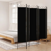 Divisorio a 6 Pannelli Nero 240x200 cm in Tessuto cod mxl 67084