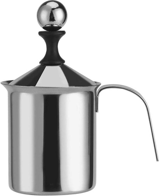 Schiaccia Manuale - Schiaccia per Latte in Acciaio Inossidabile per Cappuccino e Latte - 400ml