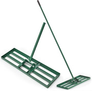 Rastrello Livellatore per Prato 170 cm, Raschietto Livellatore in Metallo Robusto con Manico Lungo e Spesso, Livellatrice per Terreno, Ghiaia, Orto ed Erbacce da Giardino (75 x 25 cm, Verde)
