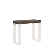 Consolle allungabile 90x40/300 cm Tecno telaio Bianco - Cemento