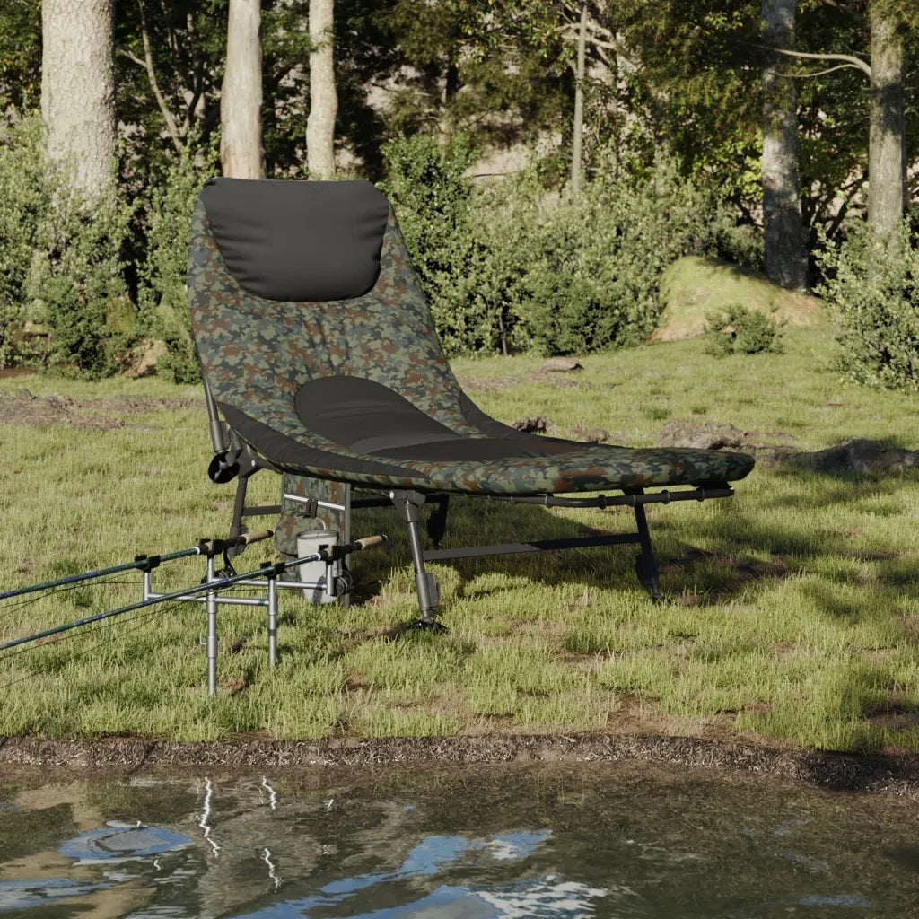 Letto da Pesca Gambe Anti Fango Regolabili Pieghevole Mimetico CFW1037761