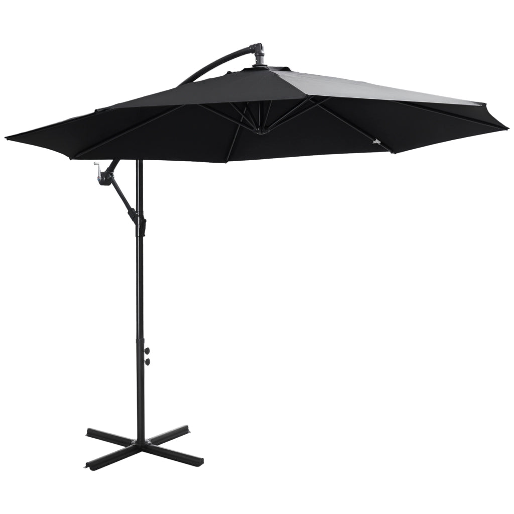Ombrellone da giardino con manovella ¨C zephmum ¨C grigio