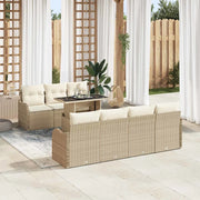 Set Divano da Giardino 8 pcs Beige Rattan in Polipropilene