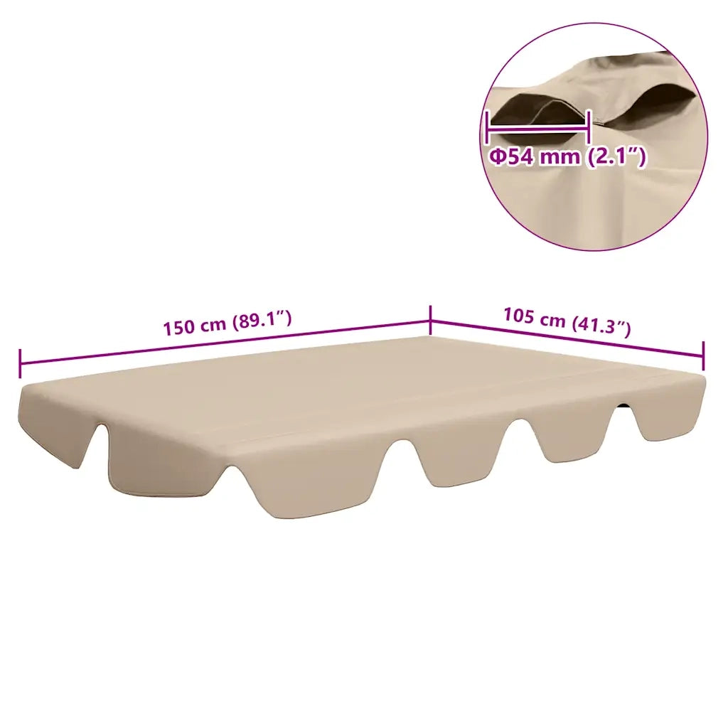 Baldacchino per Dondolo Giardino Beige 150/130x105/70 cm 312097