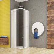 Box doccia due lati soffietto per disabili, ingresso centrale pvc bianco h185cm Platra Flety Bianco,70x80 cm