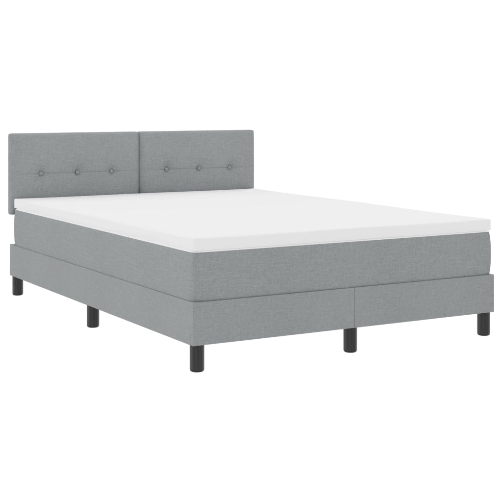 Letto con boxspring con materasso grigio chiaro 140x190 cm tessuto