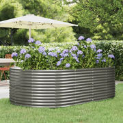 Letto Giardino Acciaio Verniciato Polvere 212x140x68 cm Grigio