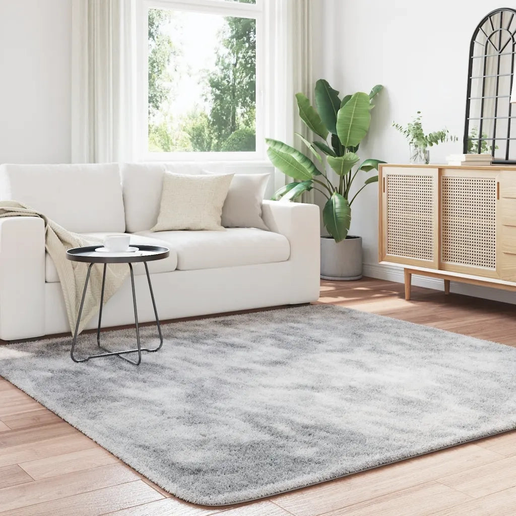Tappeto Shaggy a Pelo Lungo NAVARRA Grigio Argento 200x200cm 4102884