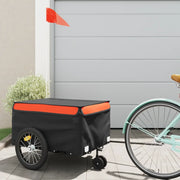 Rimorchio da Bici Nero e Arancione 45 kg in Ferro 94103
