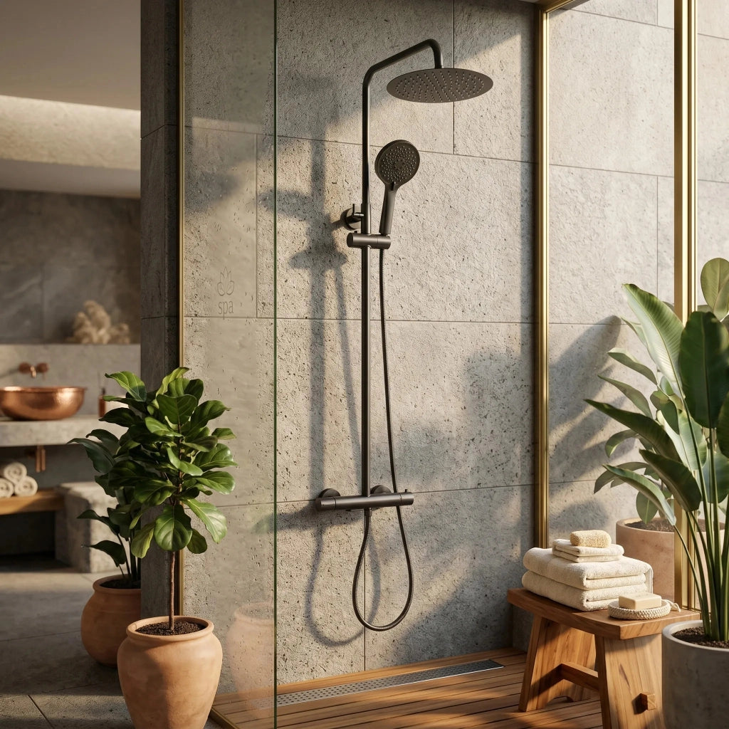 Set Doccia Da Incasso Con Termostatato Drop Titan