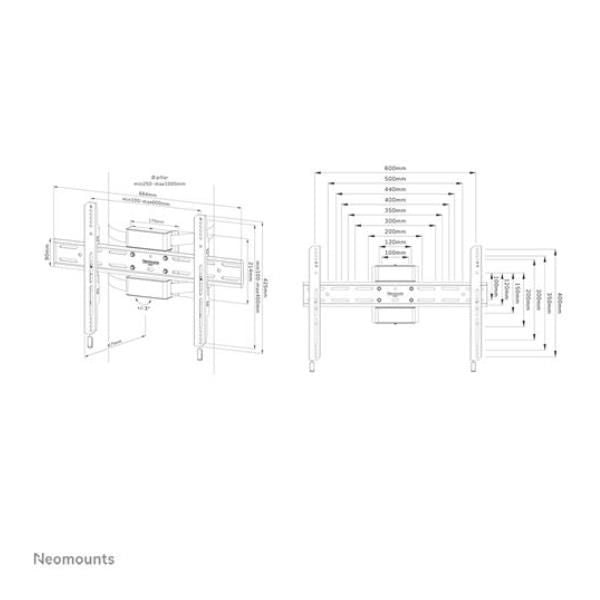 Neomounts wl30s-910bl16 supporto tv per colonna 40-75" - fisso - bloccabile - diam. 25-100 cm - verticale