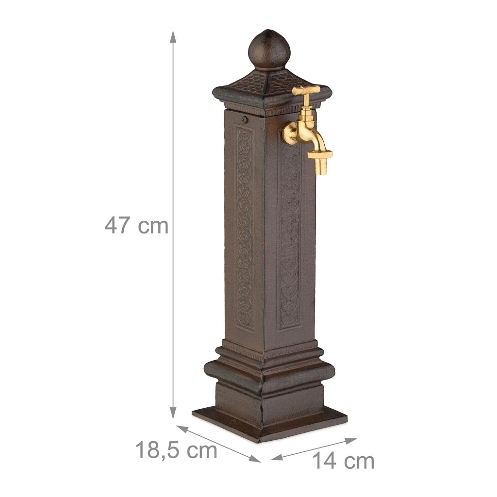 Fontana da giardino dal design nostalgico decorazione da esterno 47 x 14 x 18,5 cm in fusione di alluminio bianca 13_0016813
