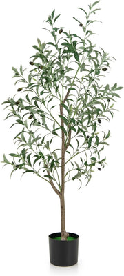 Pianta Finta di Oliva 160 cm, Pianta Olivo Artificiale in Vaso Decorazione per Casa e Ufficio, Pianta Finta in PE con Frutti Realistici da Interno ed Esterno (1)