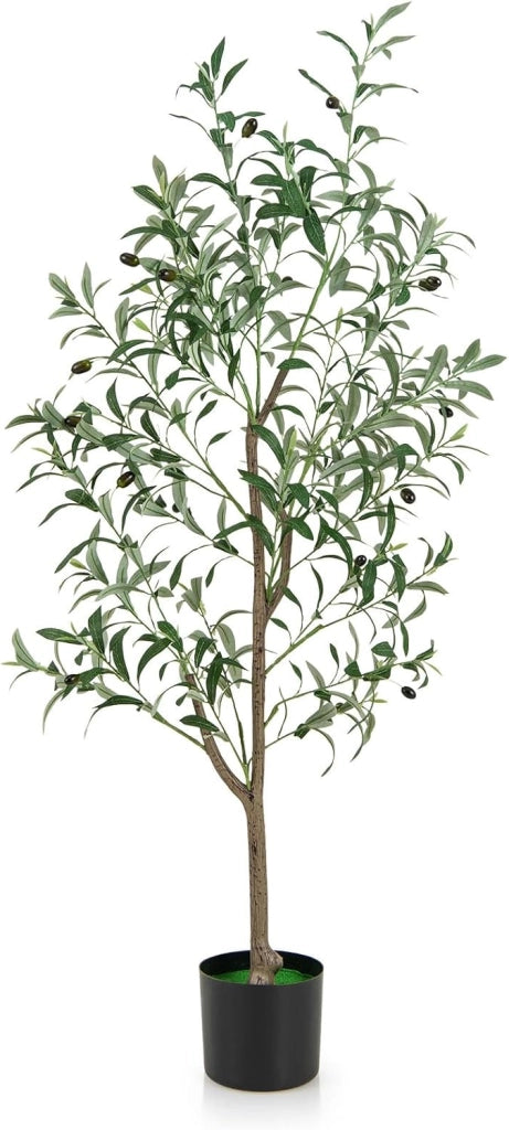 Pianta Finta di Oliva 160 cm, Pianta Olivo Artificiale in Vaso Decorazione per Casa e Ufficio, Pianta Finta in PE con Frutti Realistici da Interno ed Esterno (1)