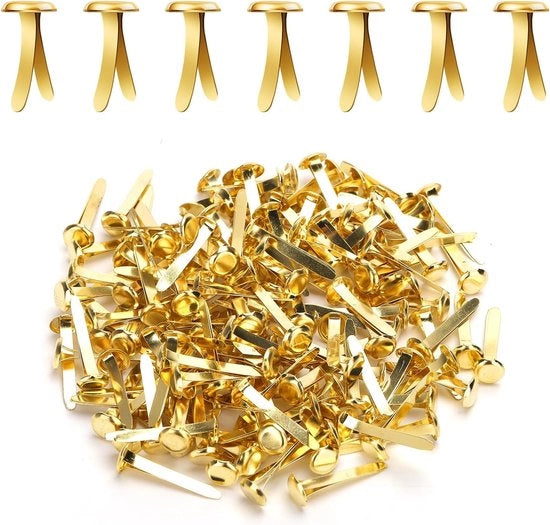 Pentole metalliche per cartaviti 8x17mm dorato, pacchetto da 150 pezzi, mini-spitze per DIY, scrapbooking, cartoline, foto e pareti