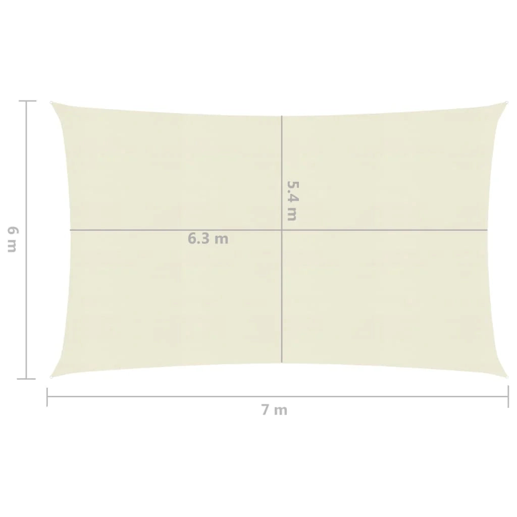 Vela ombreggiante/ombrellone 160 g/m² HDPE 6 x 7 m crema 02_0009109