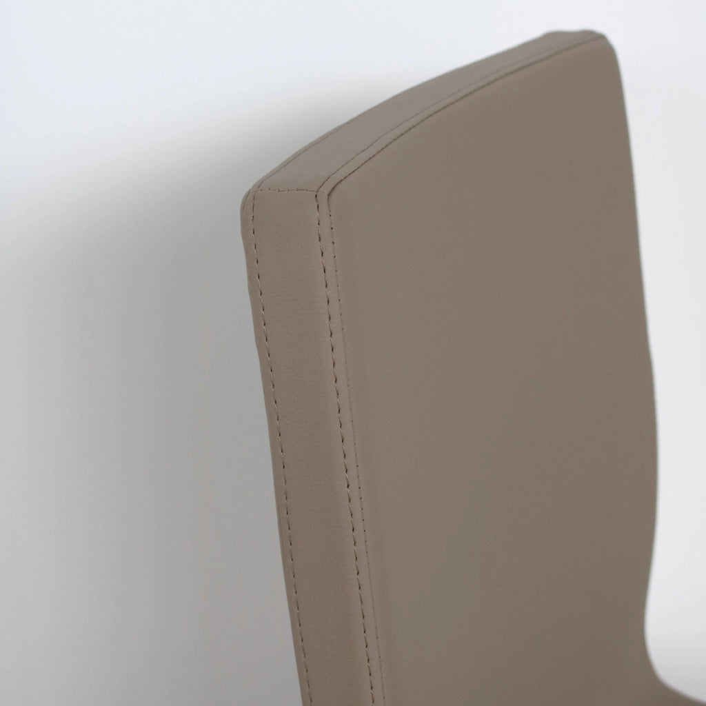 Sedia 52x52x87 cm Trudy gambe Antracite in Similpelle Tortora