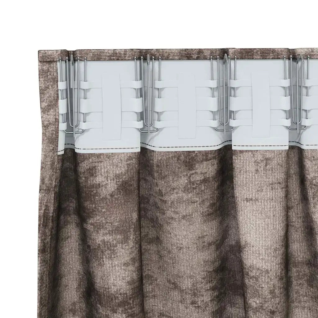 Tende in Velluto 2 pz Cappuccino 245 x 140 cm Velluto
