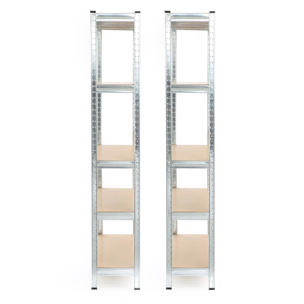 Set 2x scaffali a incastro per carichi pesanti 180x90x30cm Max 875kg l’uno Acciaio 5 ripiani