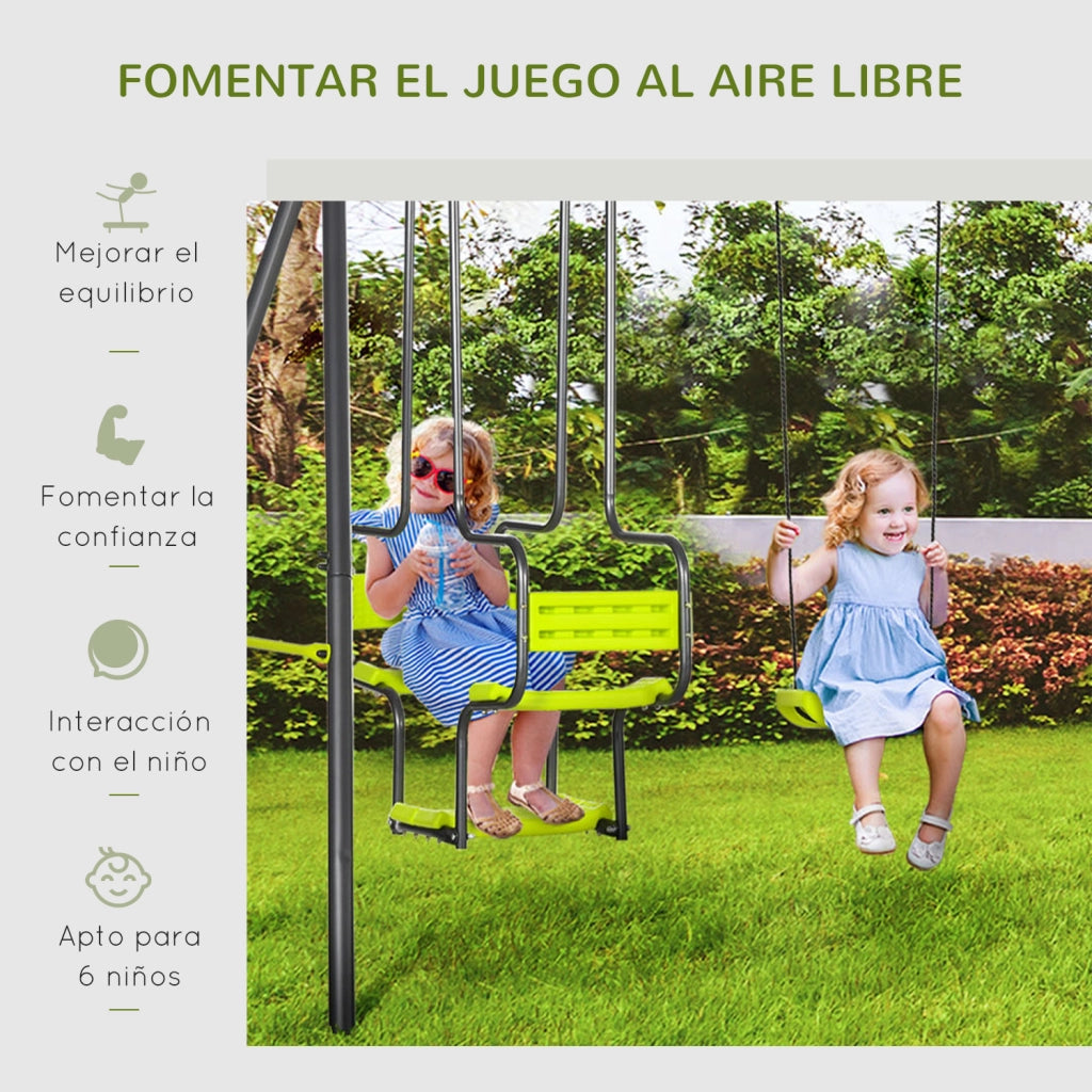 Altalena da giardino per bambini ¨C zephmum ¨C verde 355x184x186 cm