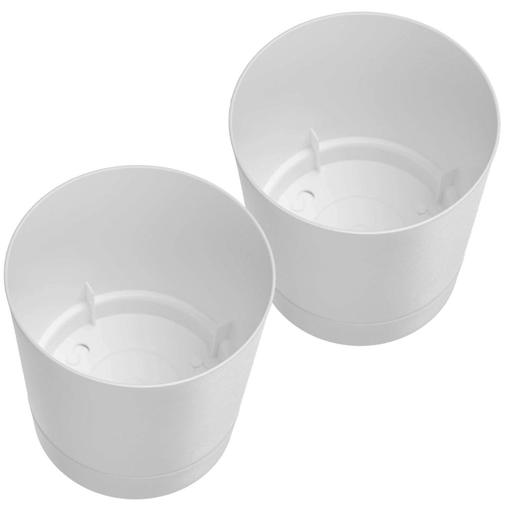 KADAX Vaso da fiori con coprivaso e sottovaso, rotondo, 14,5 cm, set da 2