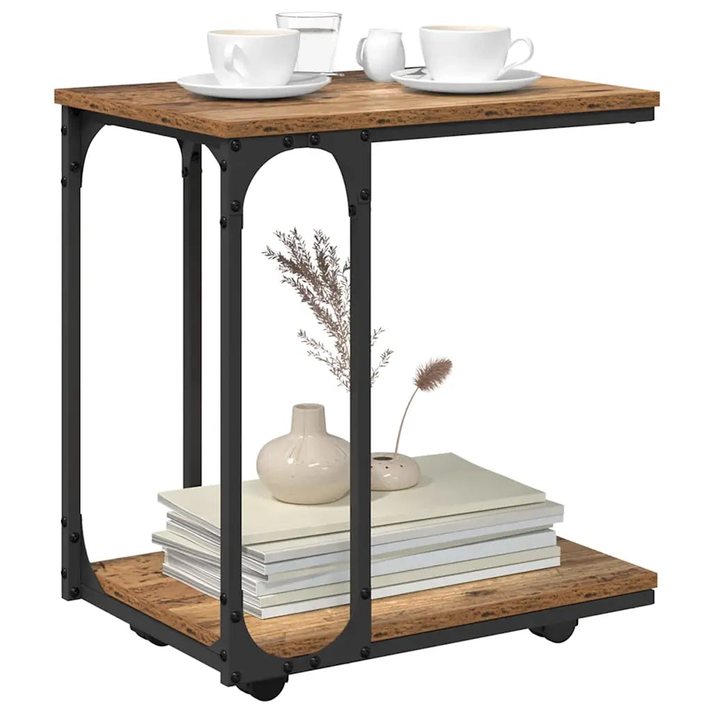 Tavolo laterale con lo scaffale Legno vecchio 50 x 35 x 55.5 cm 881177