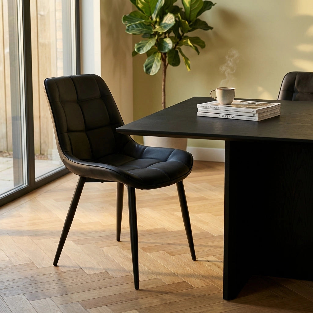 Poltrona per Sala da Pranzo in Ecopelle Metallo cm 44x50x83 - WINNY