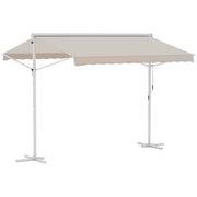 Tende da giardino con tende a piedi 3x3m con braccio pieghevole e manovella beige ideale per patio e giardino