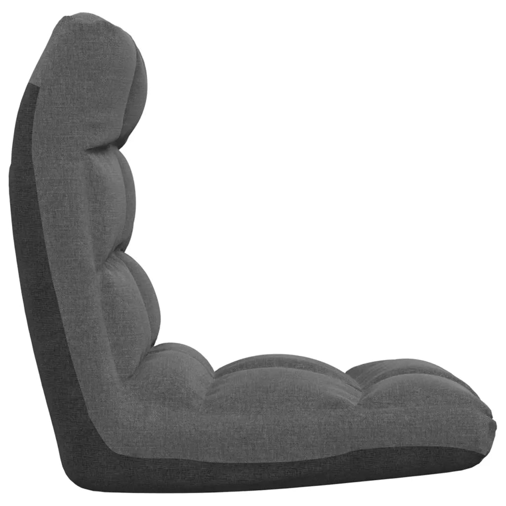 Sedia da Pavimento Pieghevole Grigio Scuro in Tessuto 336585