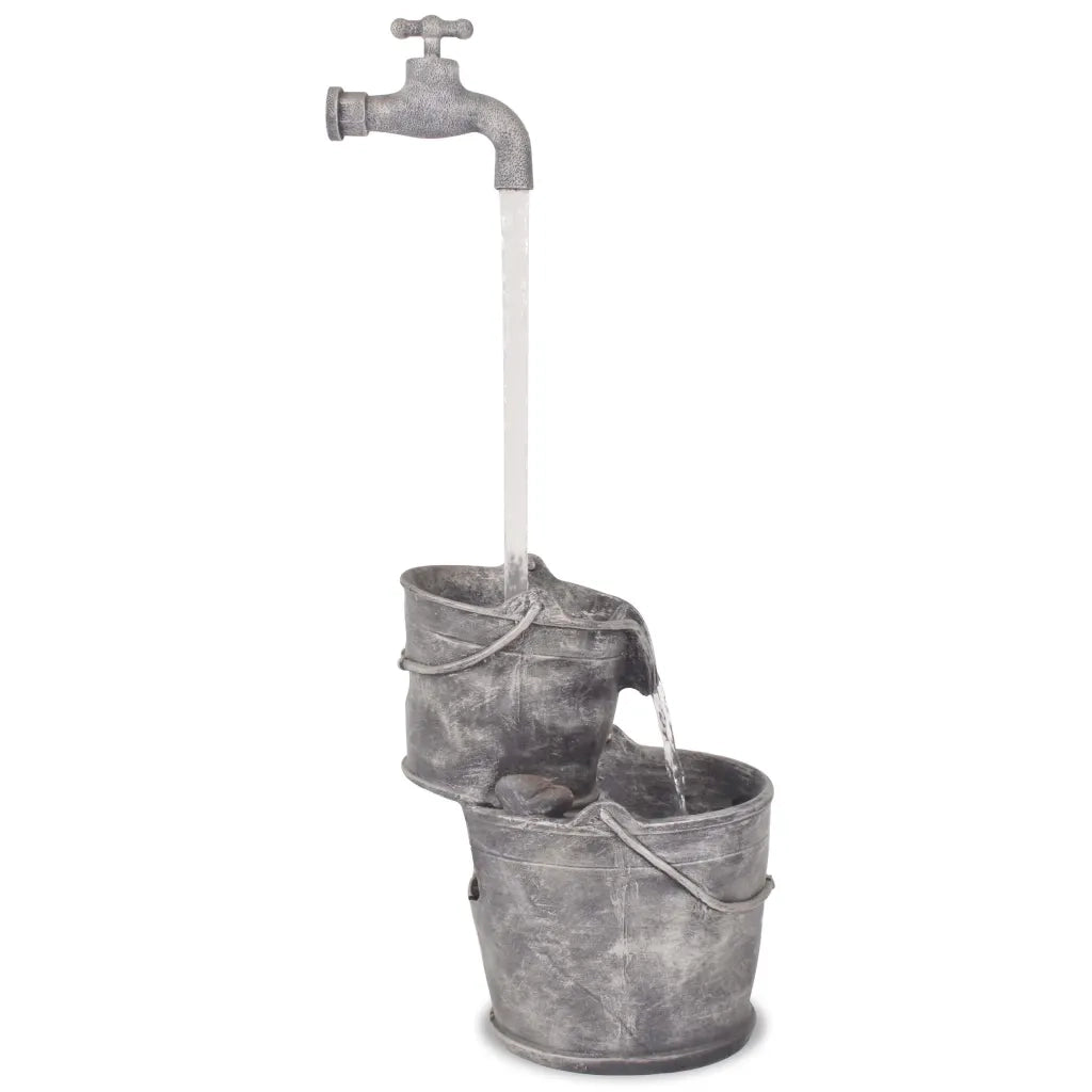 Fontana Decorativa con Rubinetto e Secchi in Poliresina CFW9876119