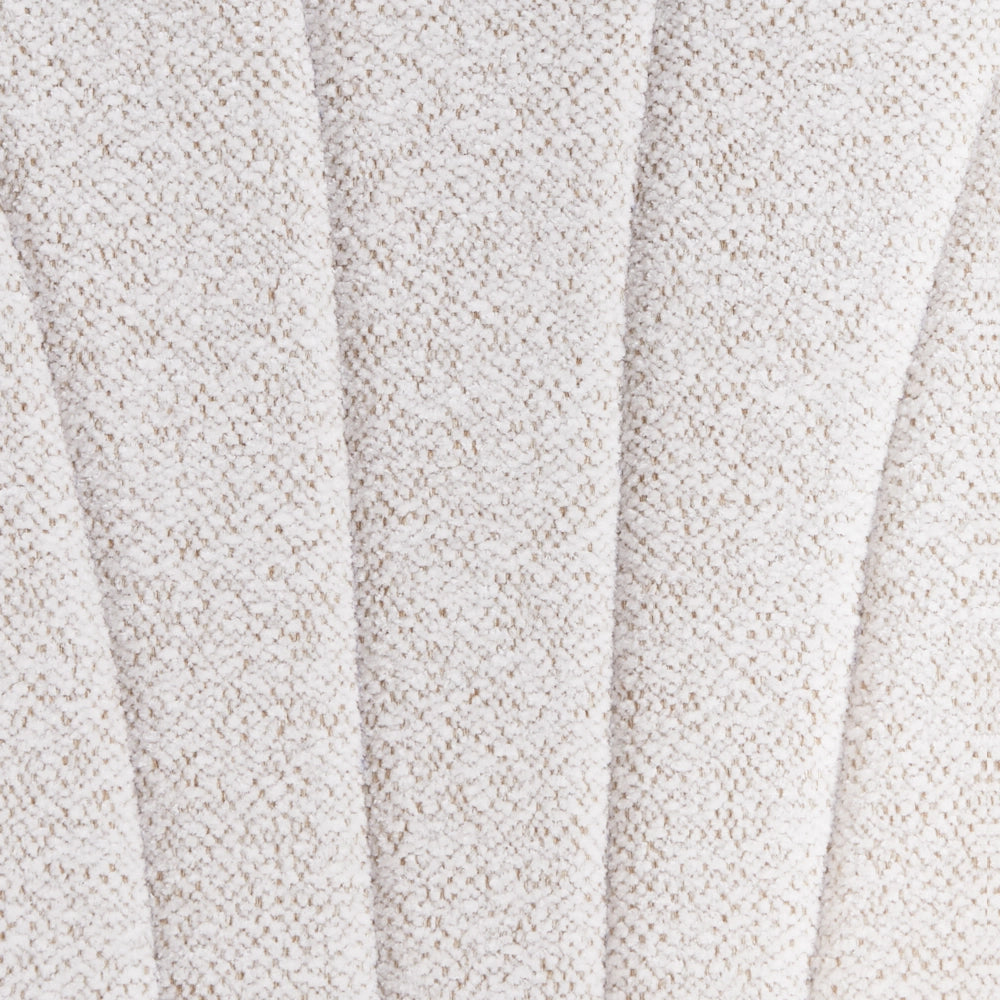Sedia a dondolo in tessuto bianco sporco gambe in legno e metallo pattini design moderno soggiorno