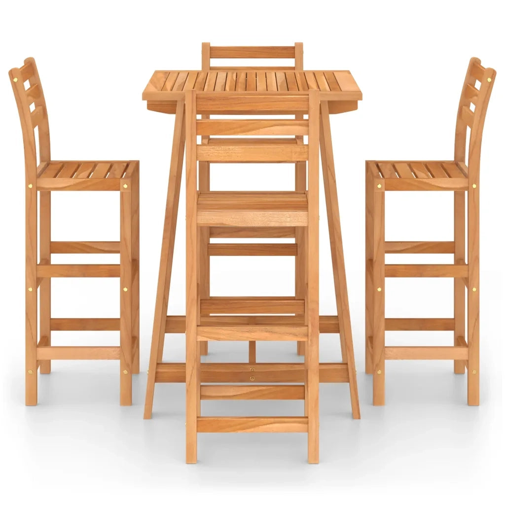 Set da Bar da Giardino 5 pz in Legno Massello di Acacia