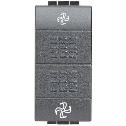 Living Light - Comando ventilazione 1-0-2 antracite - L4027VMC