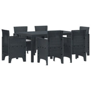 Set da Pranzo per Giardino 7 pcs Antracite Rattan Polt 3378554